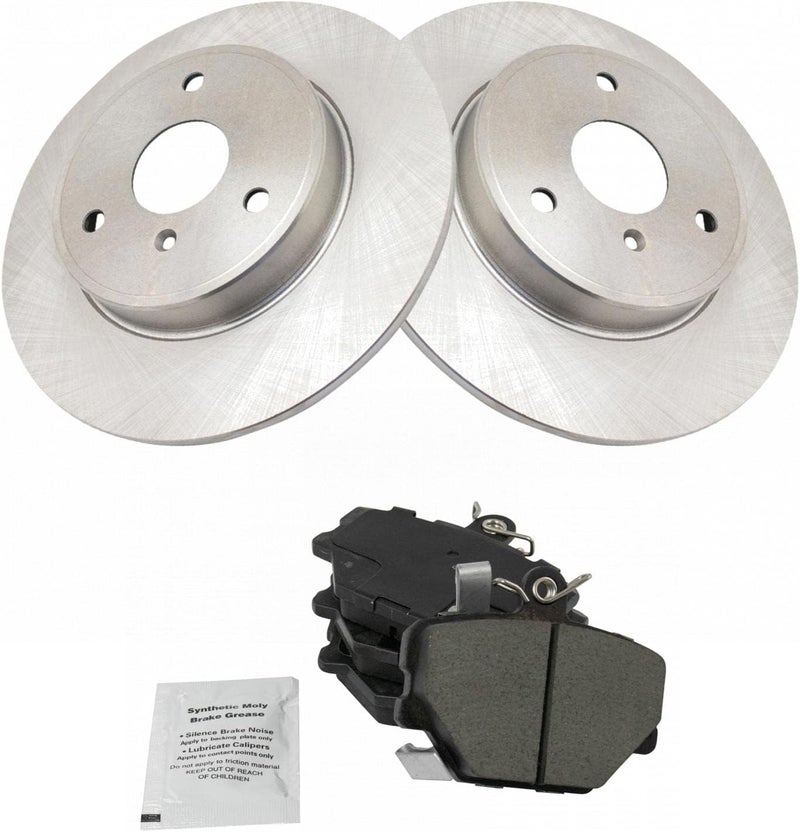 TRQ Front Brake Pad and Rotor Set Ceramic Solid Rotors Compatible with 2008-2016 Smart Fortwo - Image 1